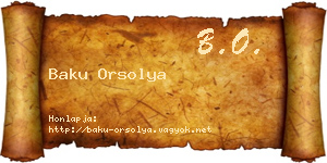 Baku Orsolya névjegykártya